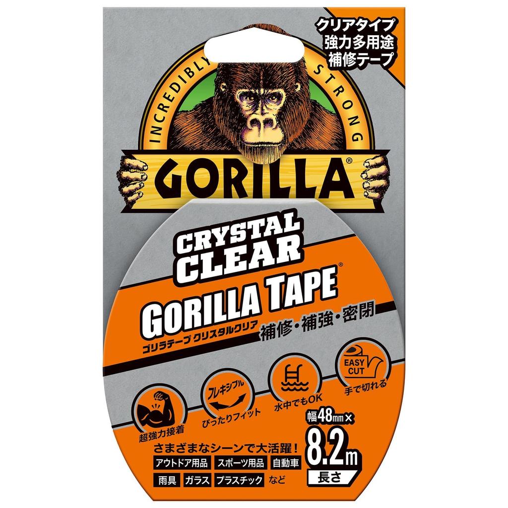 KURE Gorilla Tape Crystal 48mm x Strong Repair 1778 Clear, 8.2m, Multi-Purpose Tape,
