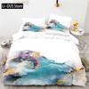 Watercolor Marble Duvet Cover 3D Print Gradient Marble Painting Bedding Set Abstract Geometric Comforter Cover with Pillowcases