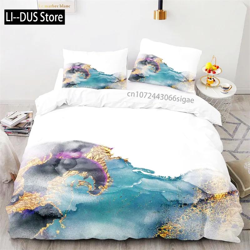

Comforter Watercolor Marble 3D Print Gradient Marble Painting Bedding Set Abstract Geometric Comforter Comforter (quilt)-EU Single(135*200cm)3pcs