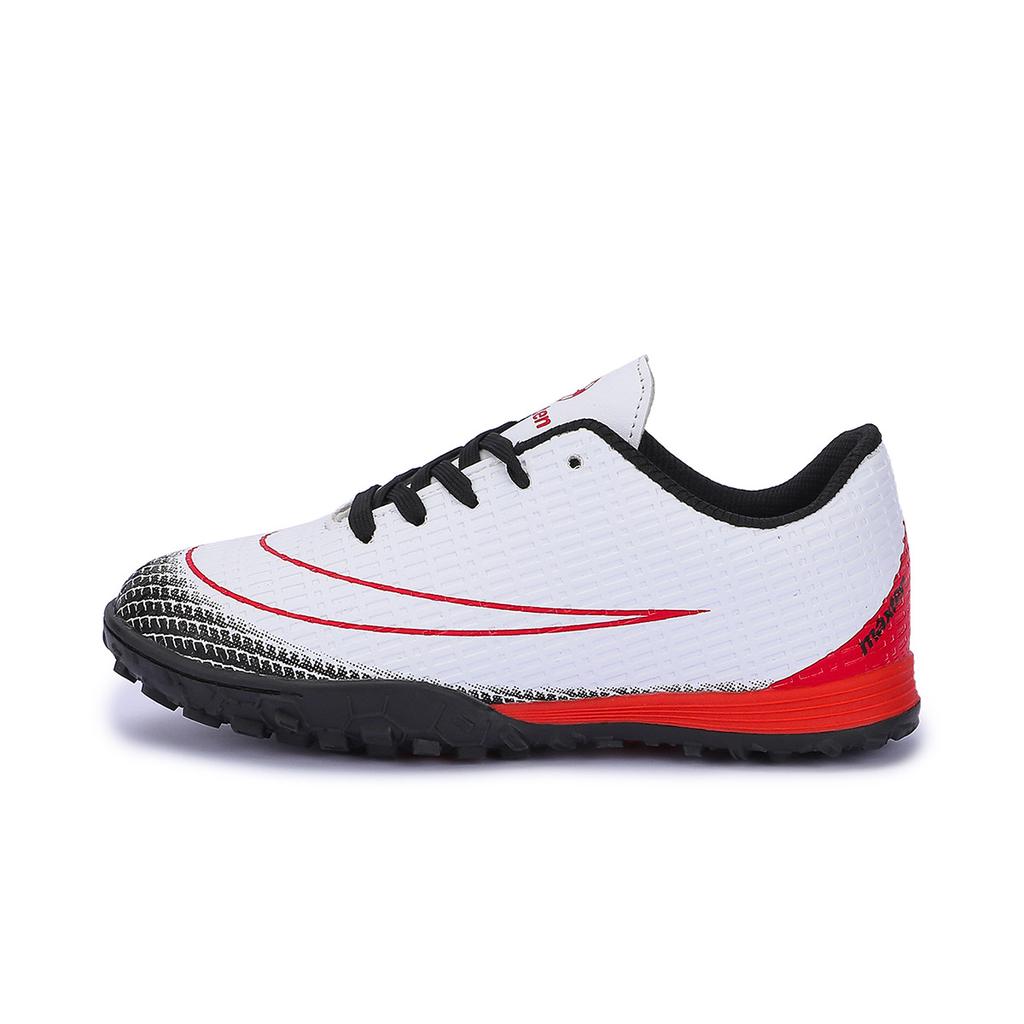 Sapatos de Futebol Infantil Indoor Estudante com Travas Quebradas Treino Corrida Espaço Sapatos de Couro para Futebol de Grama Estilo Esportivo