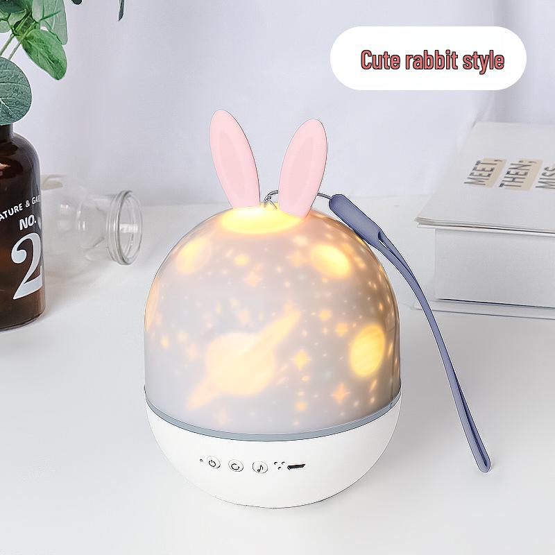 Elf LED Rechargeable Rotating Projection Lamp: Creative Children's Night Light & Music Box with Remote Control