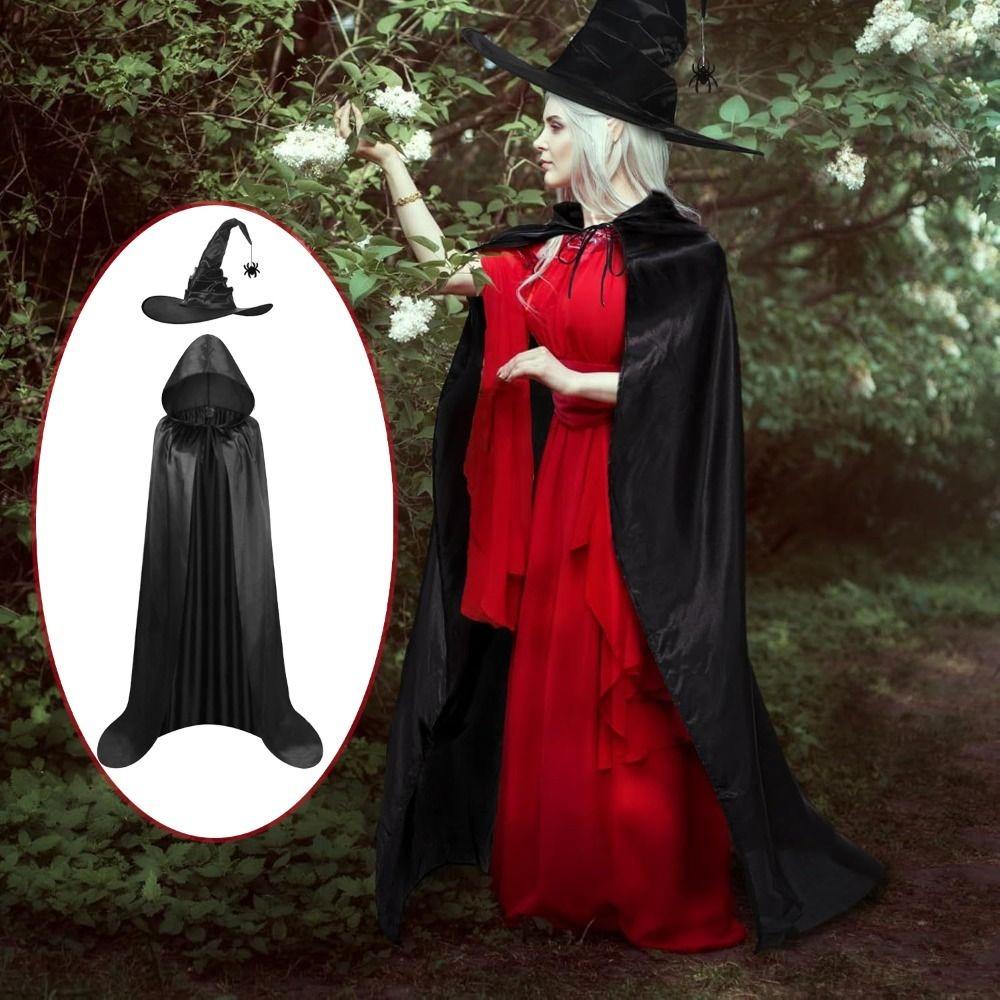 Bat Hat Grim Reaper Cloak Party Props Witch's Cloak Halloween Cosplay Hooded Cape  Halloween Party