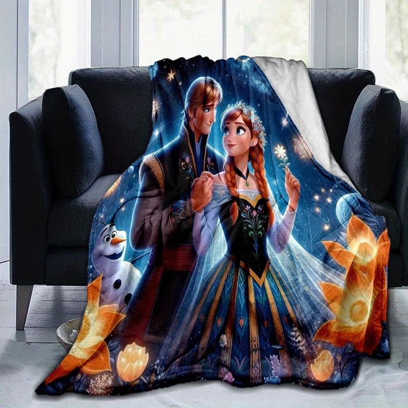 1pc Frozen Printing Blanket - Soft, All-Season Throw for Living Room, Bedroom,Personalized Gift with Adorable Cartoon Design