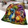 Throw Blanket for Couch Flannel Colorful Cartoon Dinosaur Throw Blanket Couch Decor for Sofa Recliner Lounge Bedroom Dorm