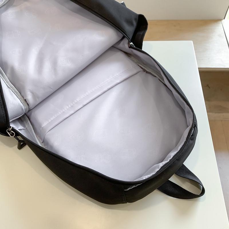 Women Contrast Color Large Capacity Schoolbag Letter Print Backpack for Middle School Students