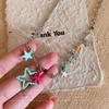 Dopamine Color Star Pendant Necklace Women's Summer Sweet and Cool Design Sense Collarbone Chain Niche Stacked Neck Chain Accessories