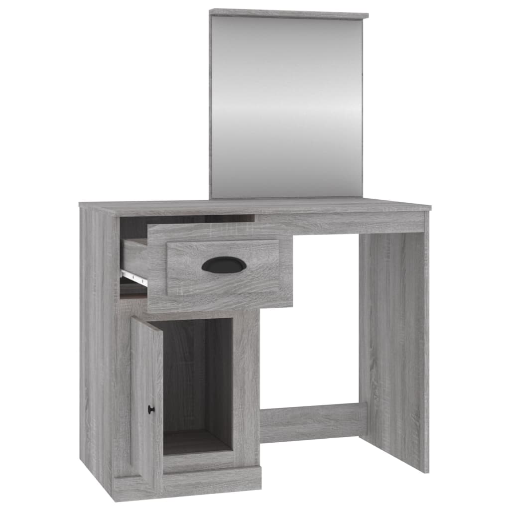 Makeup Table with Mirror Gray Sonoma 90 X 50 X 132.5 Cm
