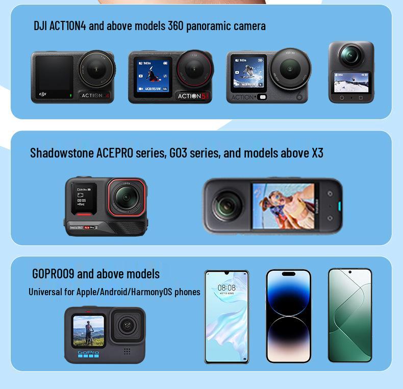 Portable Bluetooth Remote for Cross-border Sports Camera - Compatible with DJI Action, Insta360, and GoPro