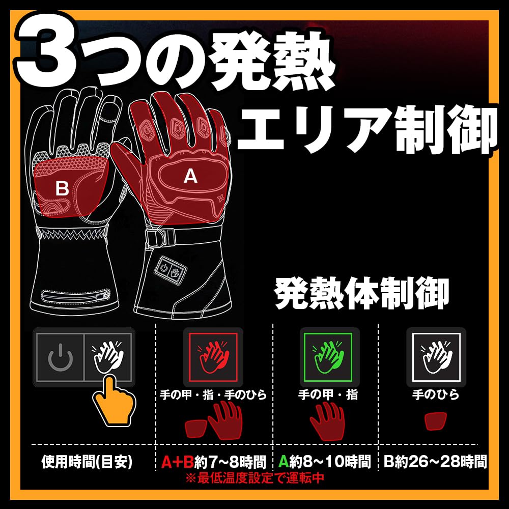 Heated Gloves Motorcycle Gloves Winter Carbon Fiber Whole Hand Heating Temperature Adjustment Cold Protection Waterproof Unisex PSE Certified Japanese