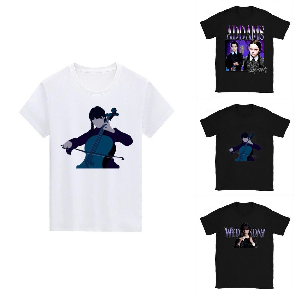 Die Addams Family Wednesday Unisex T-Shirt Top Stilvoll Weich Atmungsaktiv Bequem