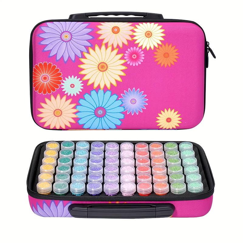 

DIY 5D алмазная живопись красочные цветы ящик для хранения инструментов чемодан аксессуары для алмазной живописи большая сумка комплект круглый инструмент для хранения бутылок