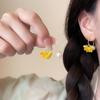 Elegant Osmanthus Pearl Earrings Elegant Yellow Flower Earrings For Women Long Tassel Floral Earrings Statement Jewelry