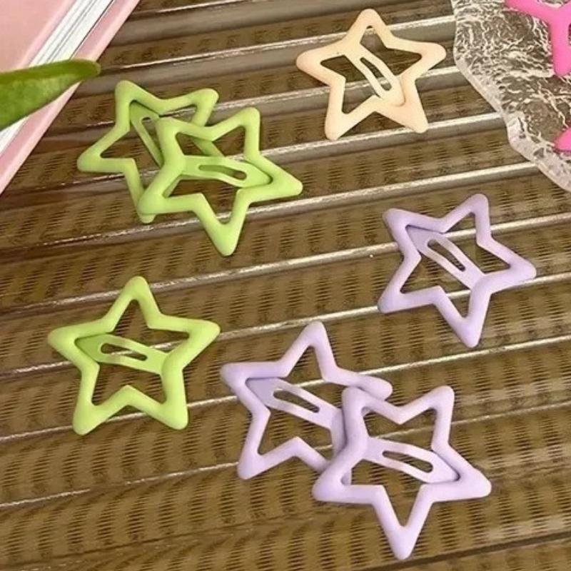 10pcs Colorful Y2K Star BB Hair Clips Women Grils Cute Metal Star Hairpins Side Barrettes Hair Grip Hair Accessories Headwear