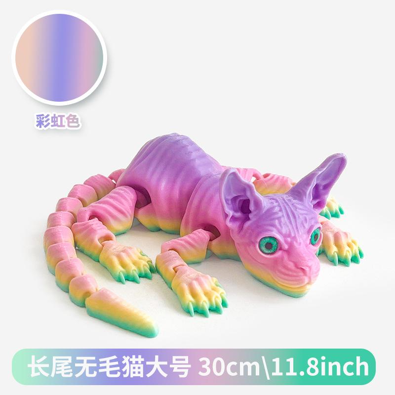 3D Printed Sphynx Cat Figurine Cute Hairless Cat Sculpture Modern Home Decoration Ornaments Creative Gifts For Cat Lovers Toy