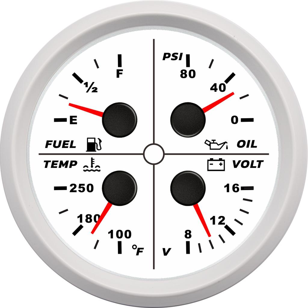 85mm Multifunction Devices 0-80Psi Oil Pressure Gauges 240-33ohm Fuel Level Meters 8-16v Voltmeters Water Temp Gauges for Cars