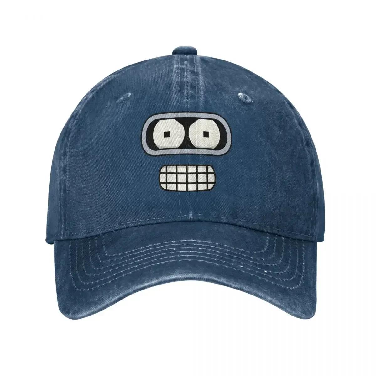

Vintage Benders Face Baseball Caps Unisex Style Distressed Denim Headwear Outdoor Running Golf Hats Cap One Size