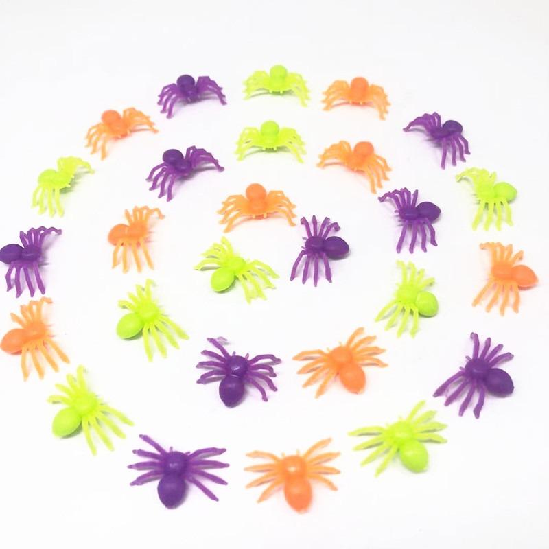 10/20Pcs Multicolor Mini Spiders For Halloween Party Spider Web Decoration Haunted House Home Table Horror Props Kid Tricky Toy