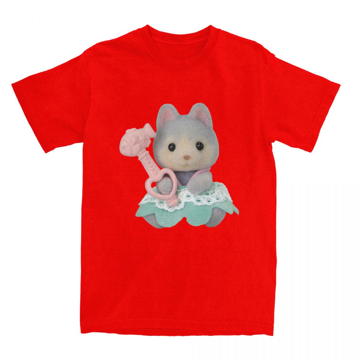 

Gray Wolf With Fish T Shirt Unisex Calicoed Crittered Classic Cotton TShirts Beach ONeck Harajuku Tee Shirt Oversize Clothing S