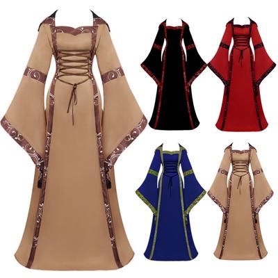Womens Vintage Style Dress Long Floor Length Gothic Medieval Renaissance Cosplay
