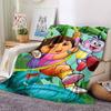 Dora'S Jungle Adventure Flannel Blanket Super Soft Warm Cozy Blanket For Sofa Bed Office Travel Allseason Home Decor Gift