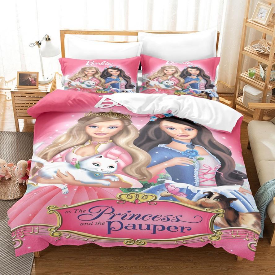 Barbie Barbie Digitální Tisk Sada Povlečení Třídílná Sada Čtyřdílná Sada, Sada