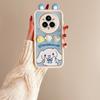 KEYSION Cute Ear 3D Cartoon Case for Realme 14 Pro+ 5G with Bracelet Silicone Shockproof Phone Cover for OPPO Realme 14 Pro 5G