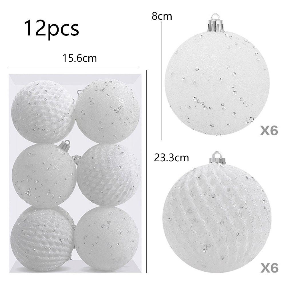 12pcs Plastic Painted Christmas Ball Gift Box 8cm Christmas Tree Pendant  Hotel Office