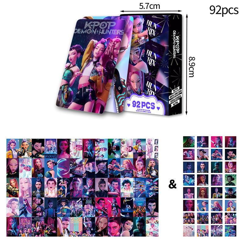 

K-pop Карточки Охотники на демонов Наклейки Аниме Карточки Альбома Huntrix K-pop Брелоки Украшение на день рождения Подарок для фанатов Сувенир
