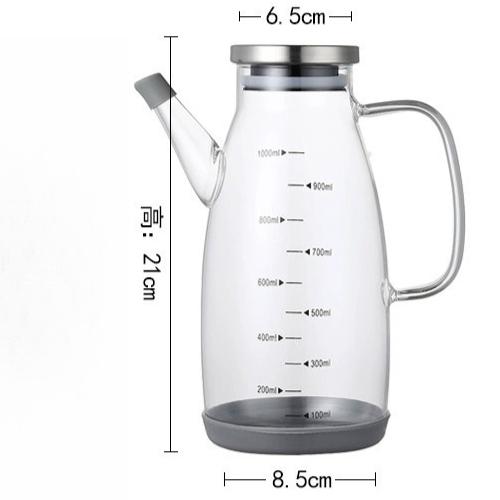 High Borosilicate Glass Oil Bottle Heat Resistant Non Drip Kitchen Oil Dispenser for Soy Sauce Vinegar Food Grade Container