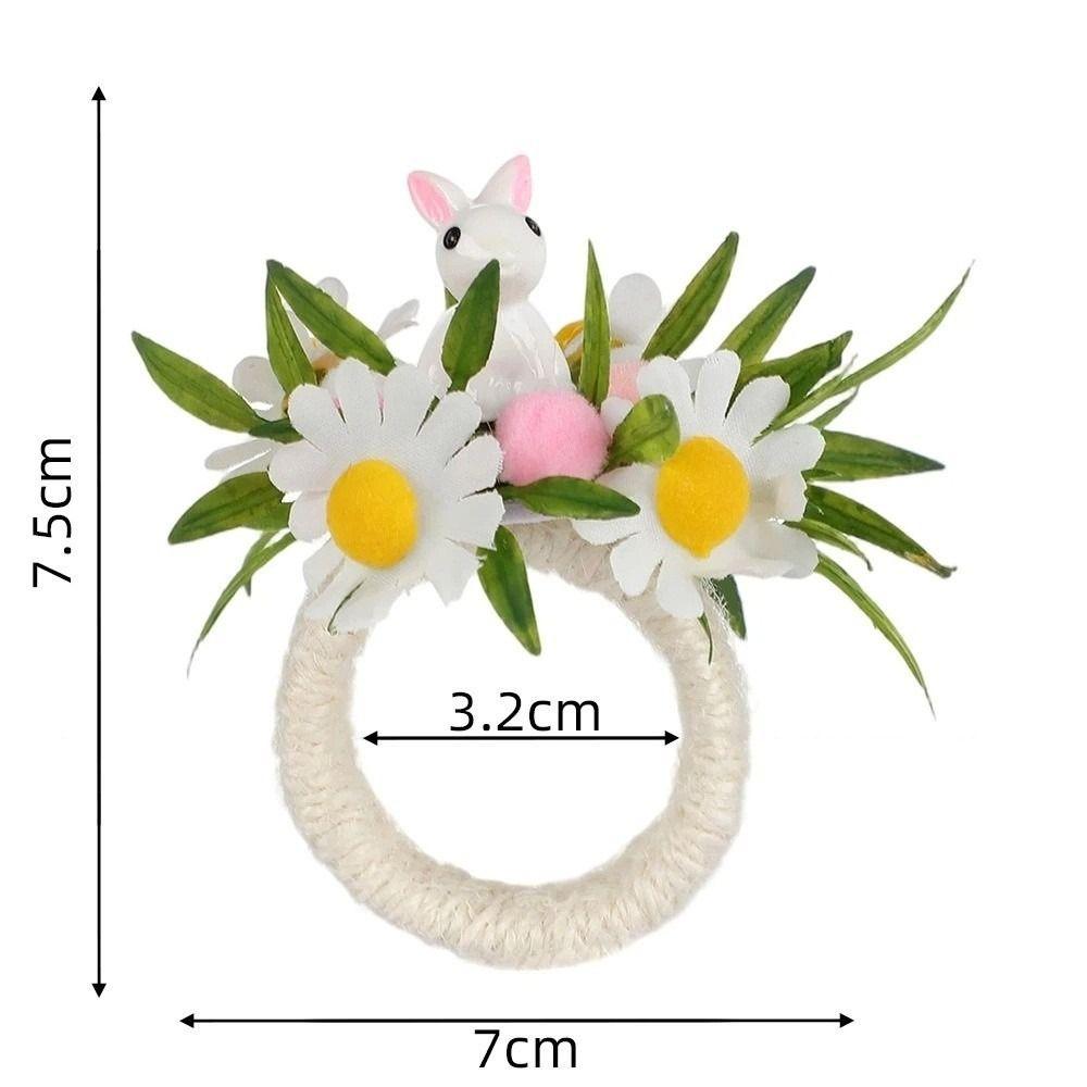 Spring Floral Easter Napkin Rings Plastic Servietten Rings Bunny Napkin Holders