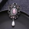 Vintage Court Antique Baroque Western Brooch Inlaid With Precious Stones Temperament Corsage Pin With Jewelry