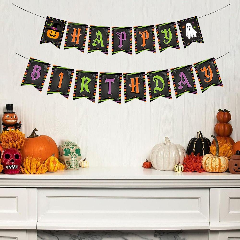 Papier Happy Birthday Banner Cartoon Halloween Geburtstagsdekorationen Geburtstag Babyparty