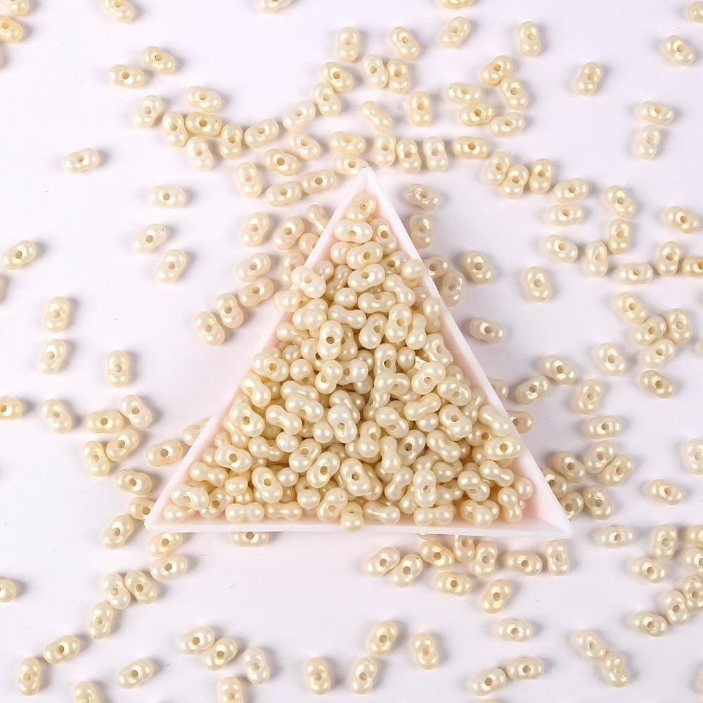 4X6 мм Матовые перламутровые акриловые бусины-арахис Сделай сам Рисовые бусины Свободные бусины Ожерелье AB Цветные Фигурные бусины Ювелирные аксессуары 10g (about 200 pieces)