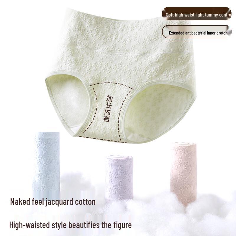 Palando Women's Jacquard Cotton High-Waist Seamless Briefs