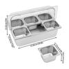 2 Pcs 6-Compartment Stainless Steel Fruit Tray with Ice Pan & Clear Lid, Complete Set for Party Buffet, Picnic, Home Kitchen Use