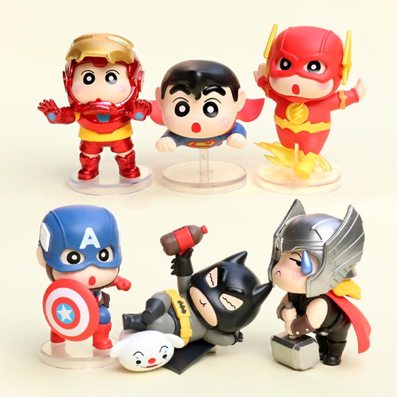 High-Quality League of Legends Shin-chan Cosplay Figure Souvenir Desktop Ornament
