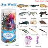 Oenux Miniature Animals Set Wild Sealife Farm Dinosaur Brinquedo Figurine Model Action Figures Zoo Cute Education Kids Toy Gift