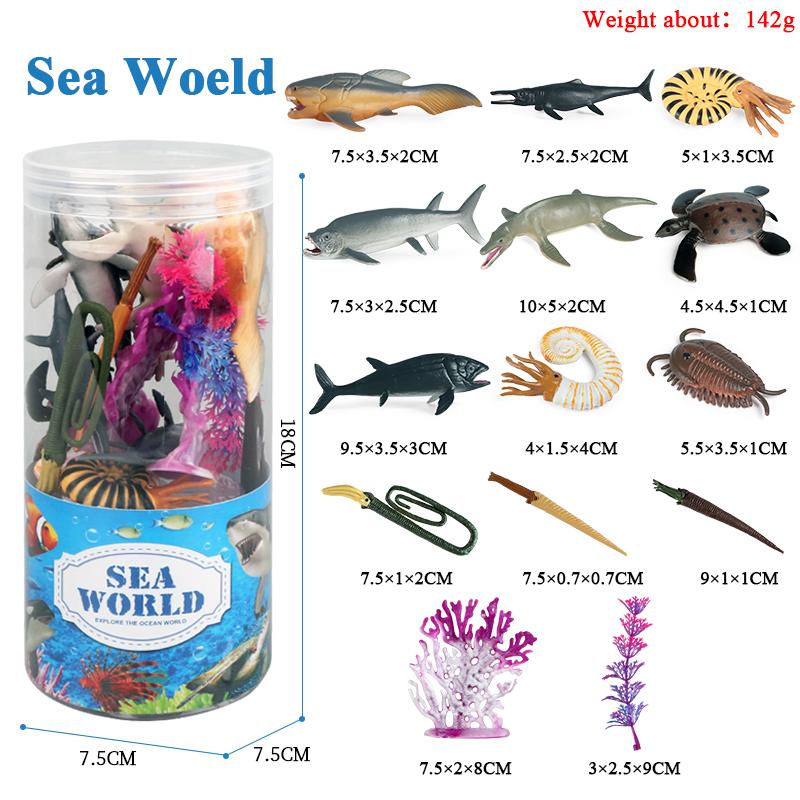 Oenux Miniature Animals Set Wild Sealife Farm Dinosaur Brinquedo Figurine Model Action Figures Zoo Cute Education Kids Toy Gift