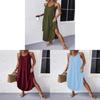 Elegant Sleeveless A Line Dress With Splicing For Casual Travel And Office Wear