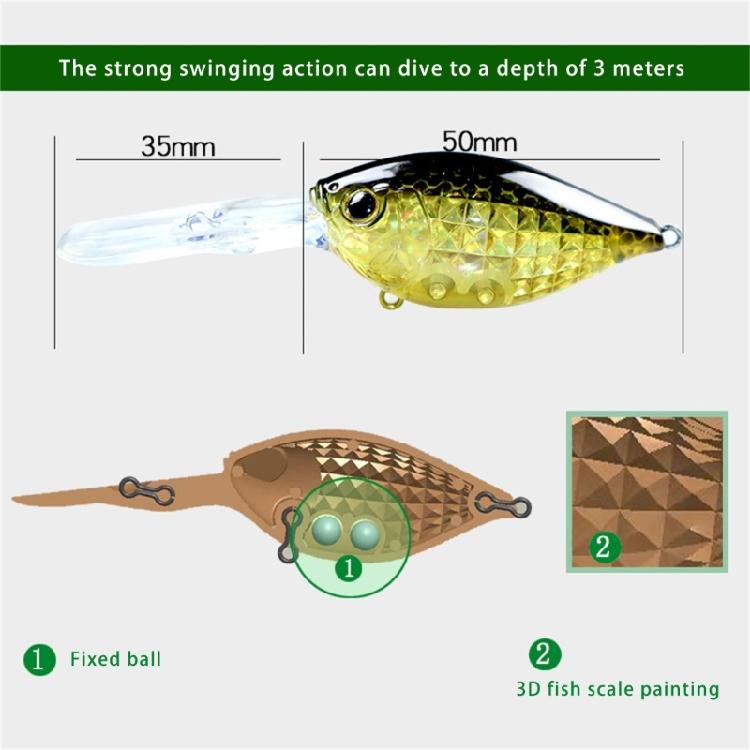 Kleiner Crankbait Wobbler Langsam Sinkend Künstliche Hartköder Topwater Crank Wobbler Kunststoff Angelköder Langlebig