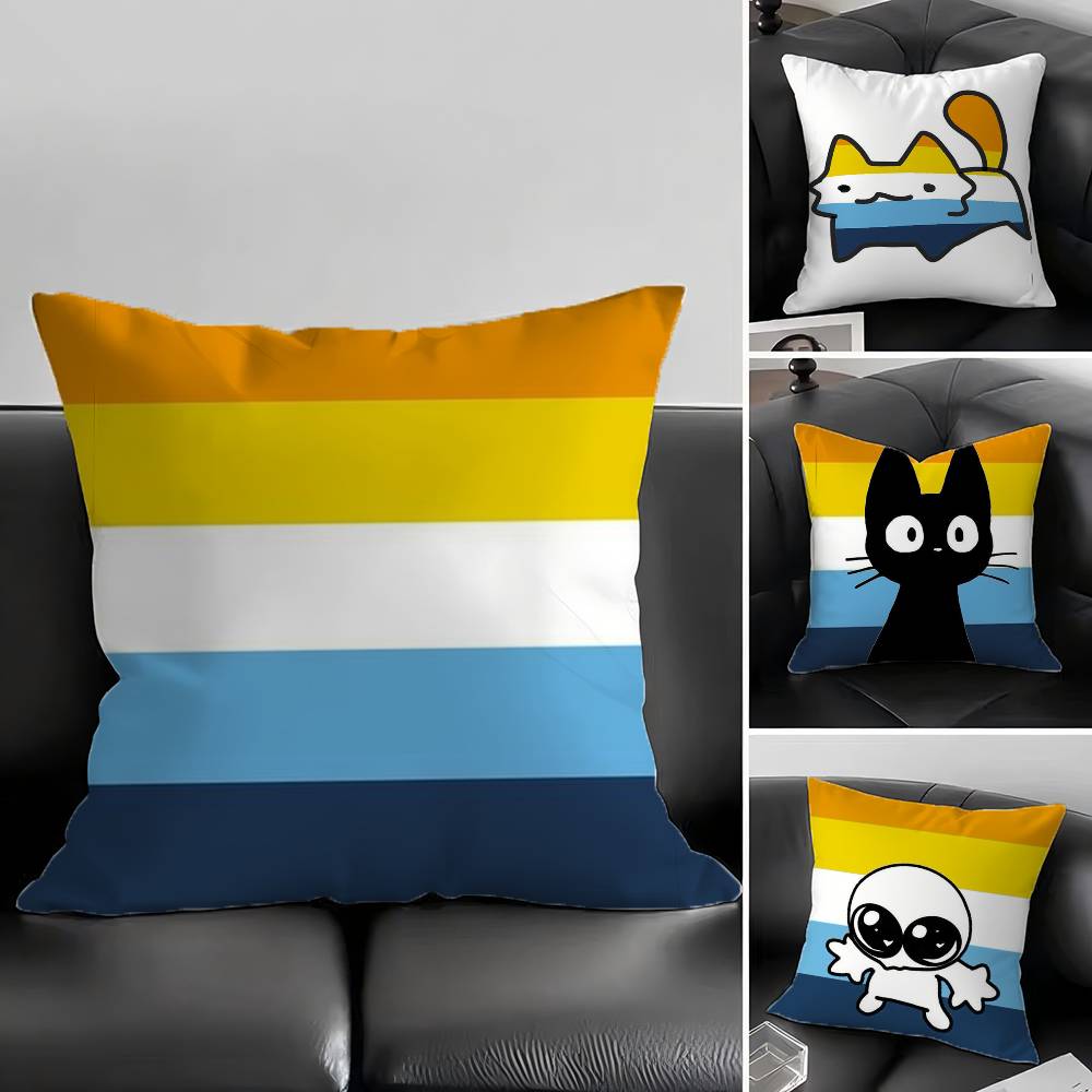 1pc Aroace Pride Pillow Case Square Bedroom Sofa Leisure Comfort Cushion Car Living Room Home Decoration