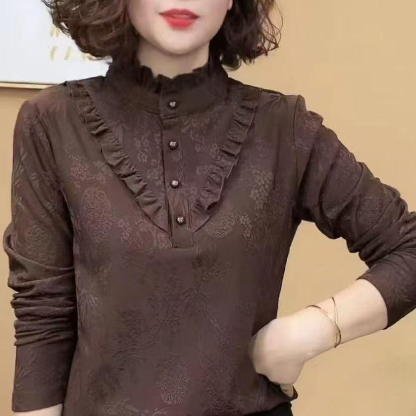Merino Wool Beaded Top: Warm, Stylish Tummy-Covering Sweater for Middle-Aged and Elderly Women