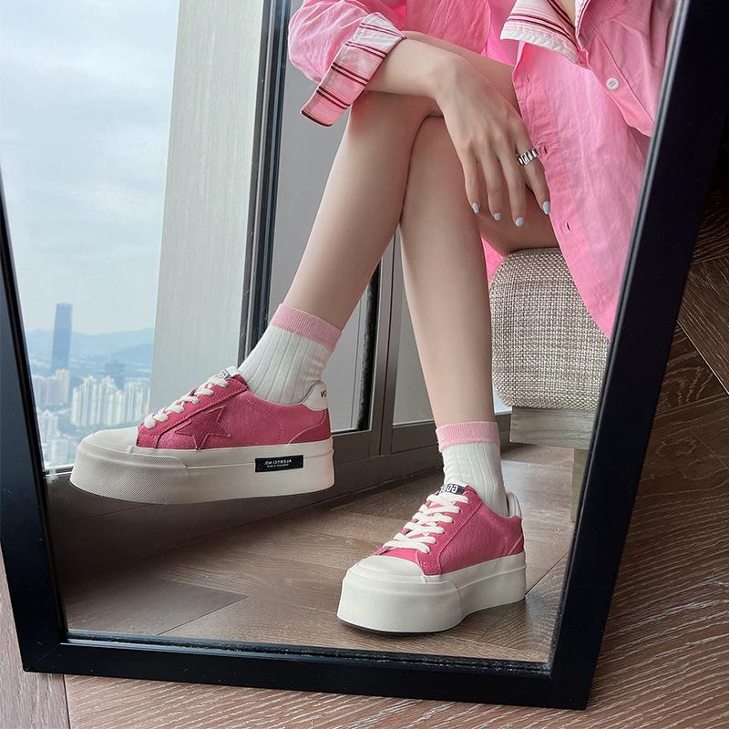 Dámské hvězdné skate boty s tlustou podrážkou, jarní a podzimní nové ležérní univerzální boty na platformě