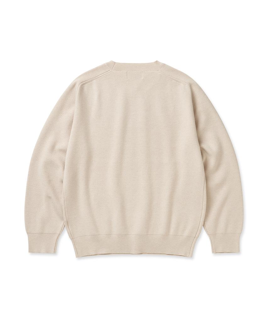 CUZNELLO Soft Saddle Crewneck Knit_Oatmeal