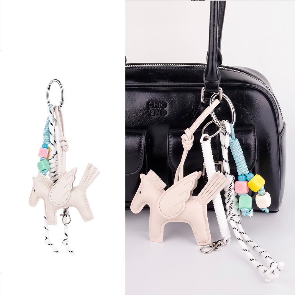 Exquisite Pegasus Handmade Keychain: Angel Pony Pendant & Car Accessory, Cute Bag Charm