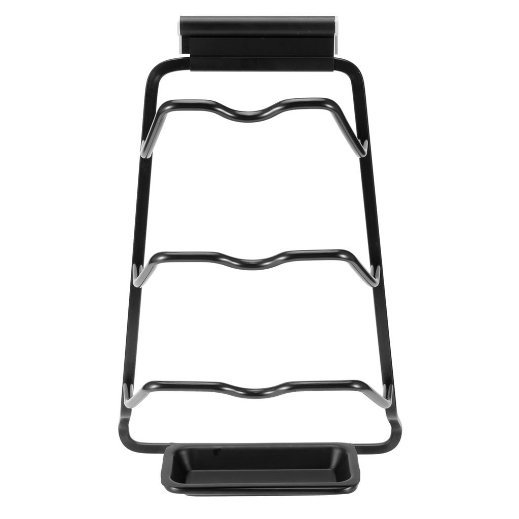 Black Wall Mounted Pot Lid Storage Rack Cutting Board Stand Organizer Kitchen Accessory(Black SType Space Aluminum