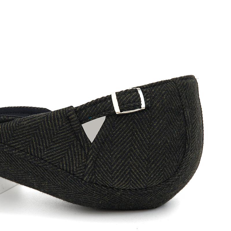 Herringbone Beret Men's Autumn Winter Warm Cap British Retro Wool Newsboy Cap Middle-Aged and Old Age Forward Cap