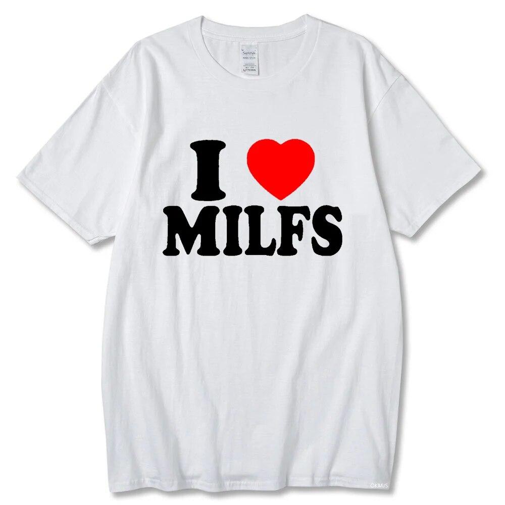 

Футболки с принтом «I Love MILFS I Heart Hot Moms» унисекс, женские хлопковые повседневные футболки с короткими рукавами в стиле Харадзюку, модные футболки унисекс XL
