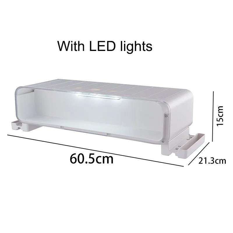 Transparent Desktop Monitor Stand with Display Shelf - Organizes Office Accessories Blind Box Collectibles & Mini Figures Neatly