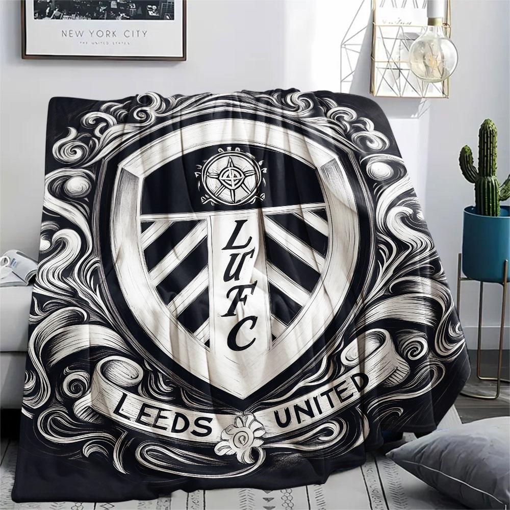 1PC Leeds United Patterned Flannel Blanket Suitable For All Seasons for Home Decor Warmth and Comfort Gifts Holiday Present